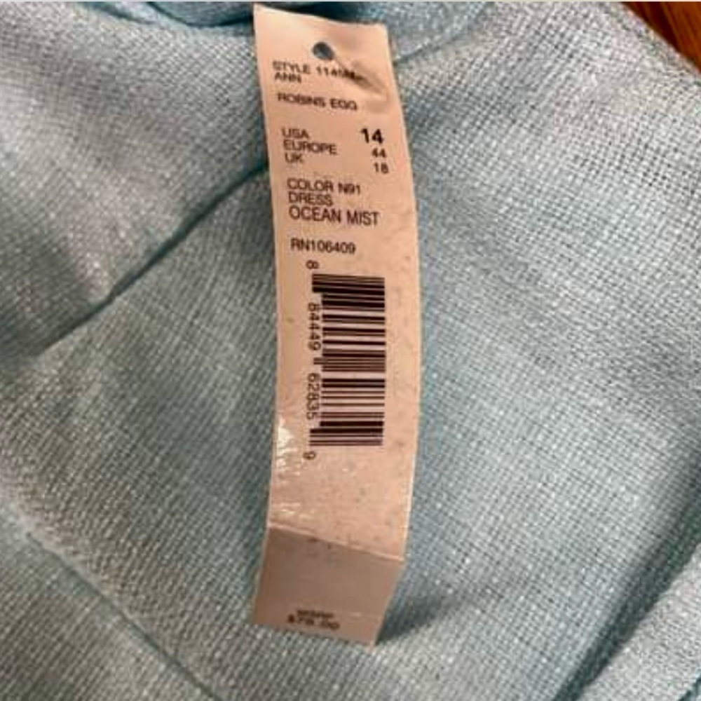 Preston & York NWT Blue Dress, Size 14 - Picture 4 of 6